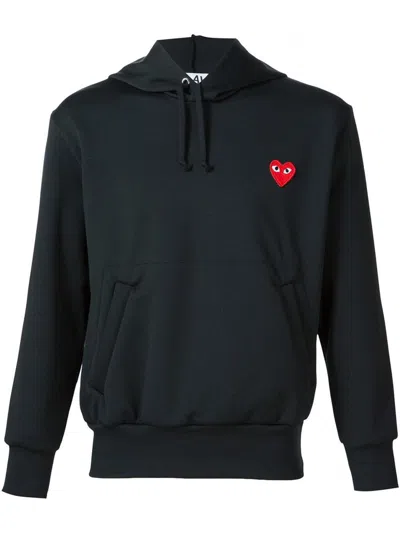 Comme Des Garçons Comme Des Garcons Ladies Long-sleeve Embroidered Heart Logo Hoodie