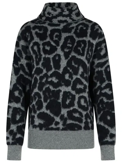 Stella Mccartney Leopard Jacquard Oversized Wool Turtleneck