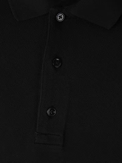 Tom Ford Black Short-sleeves Polo In Cotton Piquet Jersey