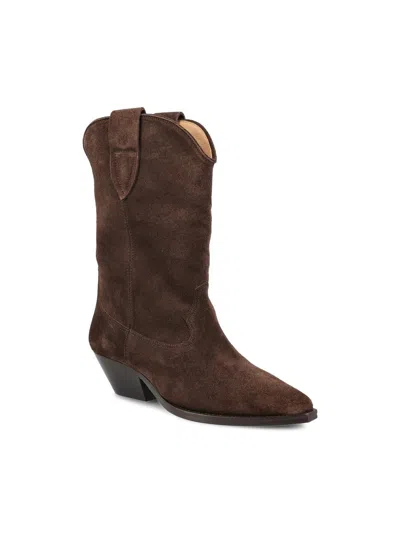 Isabel Marant Duerto Chocolate Cowboy Boots In Suede Women