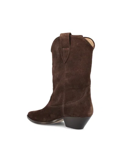 Isabel Marant Duerto Chocolate Cowboy Boots In Suede Women