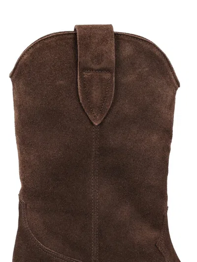 Isabel Marant Duerto Chocolate Cowboy Boots In Suede Women