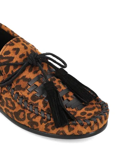 Isabel Marant Fitza Fringed Leather-trimmed Leopard-print Suede Loafers In Animal Print