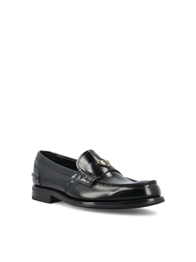Prada Triangular Plaque Loafers