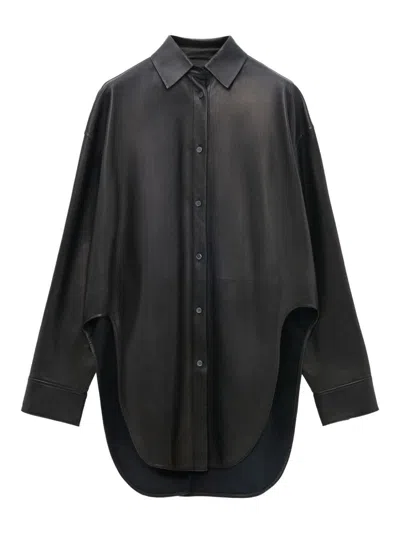 Loewe Tailored Shirt With Curved Hem And Spread Collar
