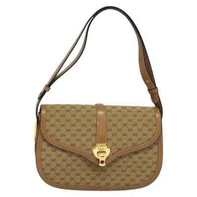 Pre-owned Gucci Micro Small Gg Canvas Beige Canvas Shoulder Bag ()