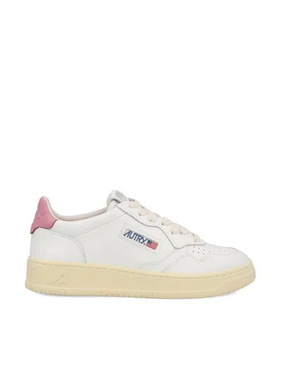 Autry Medalist Low Sneakers In White And Polignac Leather Shoes In White