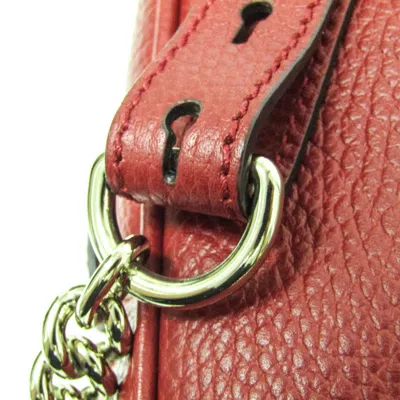 Pre-owned Gucci Soho Red Leather Backpack Bag ()