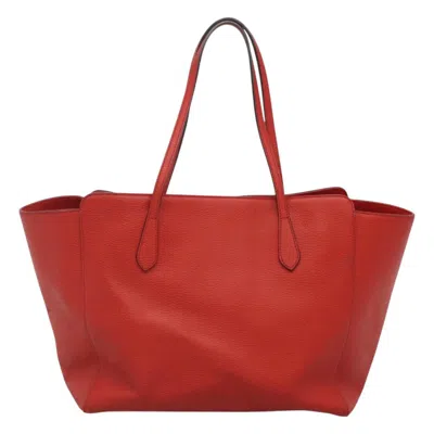Pre-owned Gucci Swing Red Leather Tote Bag ()