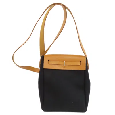 Pre-owned Hermes Beige Black Shoulder Bag ()