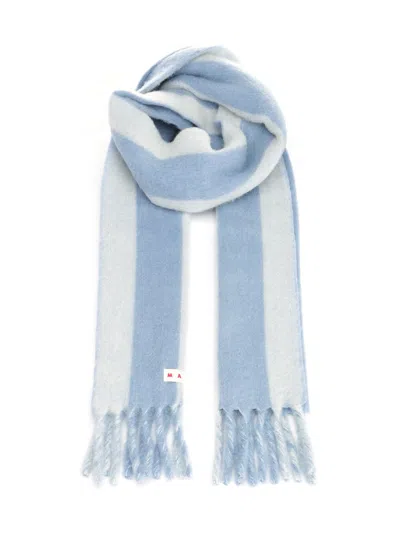 Marni Alpaca And Wool Scarf Scarves And Foulards Light Blue In Blue