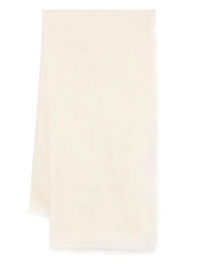 Fendi Fringed Edge Ff Cotton Large Shawl Accessories In Pink