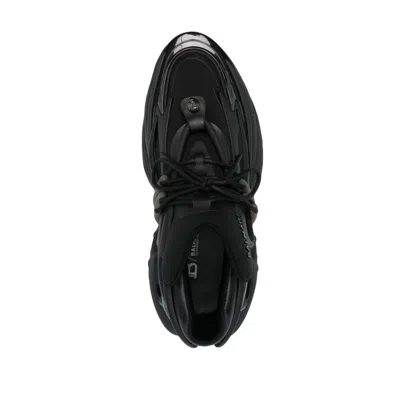 Balmain Neoprene And Leather Low-top Unicorn Sneakers In Black