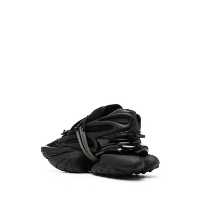 Balmain Neoprene And Leather Low-top Unicorn Sneakers In Black