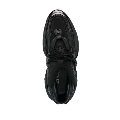 Balmain Neoprene And Leather Low-top Unicorn Sneakers In Black