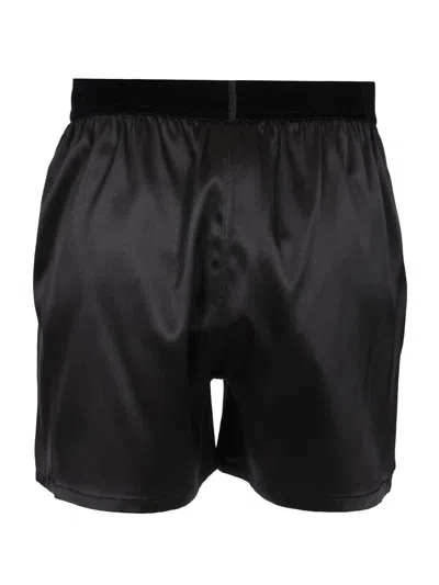 Tom Ford Velvet-trimmed Silk-blend Satin Shorts