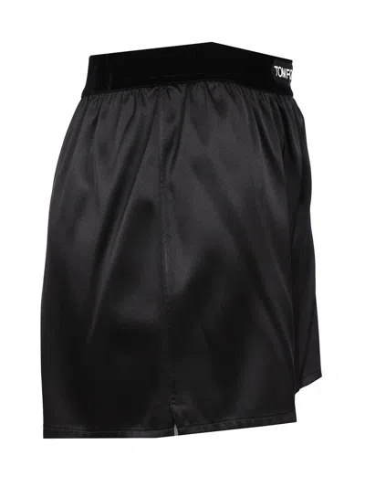 Tom Ford Velvet-trimmed Silk-blend Satin Shorts