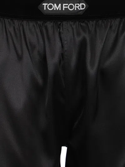 Tom Ford Velvet-trimmed Silk-blend Satin Shorts