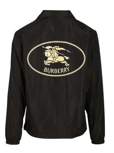 Burberry Knight Stamp Nylon Track Jacket Jackets Black