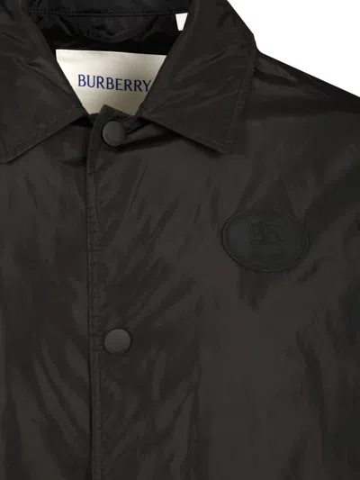 Burberry Knight Stamp Nylon Track Jacket Jackets Black