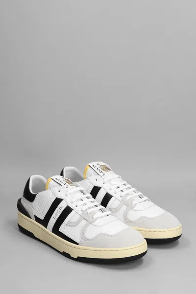 Lanvin Black And White Leather Clay Low Mesh Sneakers