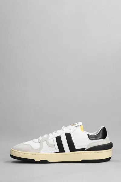 Lanvin Black And White Leather Clay Low Mesh Sneakers