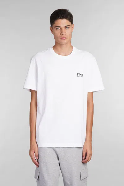Golden Goose White Cotton T-shirt With Logo In Neutral