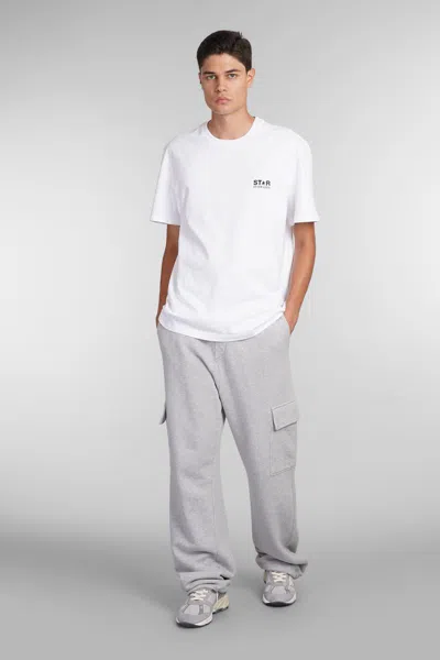 Golden Goose White Cotton T-shirt With Logo In Neutral