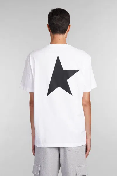 Golden Goose White Cotton T-shirt With Logo In Neutral