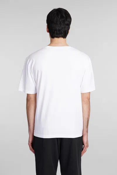 Palm Angels White Short-sleeved T-shirt With Monogram Pa Embroidery