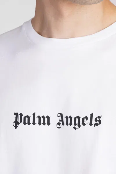 Palm Angels White Short-sleeved T-shirt With Monogram Pa Embroidery