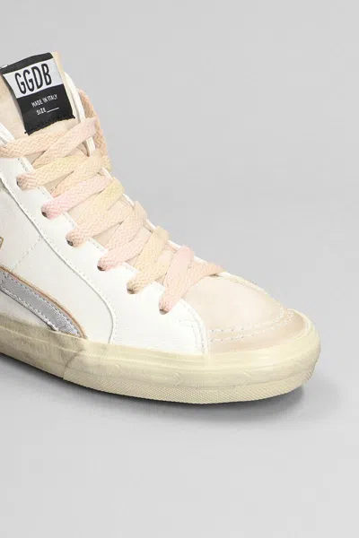 Golden Goose High-top Sneaker With Distressed Finish For Women In White