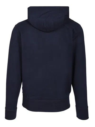 Polo Ralph Lauren Zip-up Hooded Sweatshirt In Cotton-polyester Blend In Blue