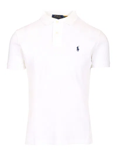 Polo Ralph Lauren Embroidered Logo Short-sleeve Polo Shirt In White