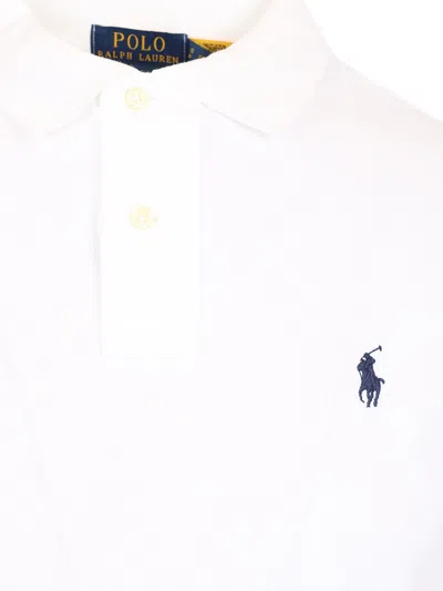 Polo Ralph Lauren Embroidered Logo Short-sleeve Polo Shirt In White