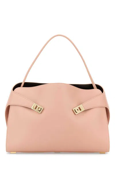 Ferragamo Pink Leather Large Hug Soft Shoulder Bag
