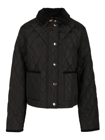Burberry Check Lining Quilted Nylon Dorset Jacket Clothing In Black