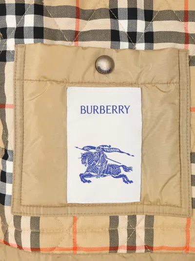 Burberry Padded Jackets With Corduroy Collar In Neutral