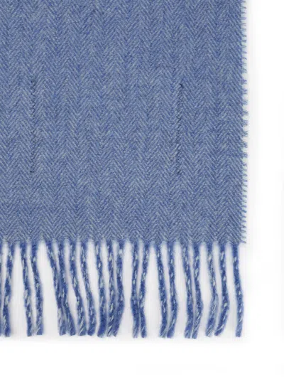 Marni Double-face Wool Scarf Scarves And Foulards Blue In Blue