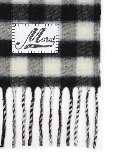 Marni Double-face Wool Scarf Scarves And Foulards Grey In Black