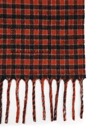 Marni Double-face Wool Scarf Scarves And Foulards Orange In Red