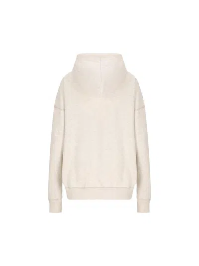 Isabel Marant Étoile Isabel Marant Etoile Women Melange Ivory Cotton Blend Mansel Sweatshirt In Brown