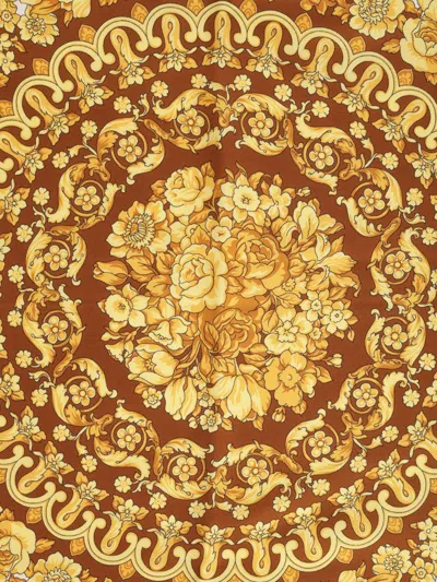 Versace Large Scarf With Baroque Print Scarves And Foulards Multicolor