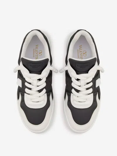 Valentino One Stud Xl Low-top Sneaker In Nappa Leather And Jacquard Toile Iconographe Technical Fabric