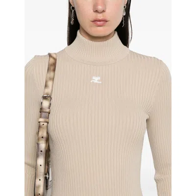 Courrèges Reedition Ribbed-knit Mockneck Sweater