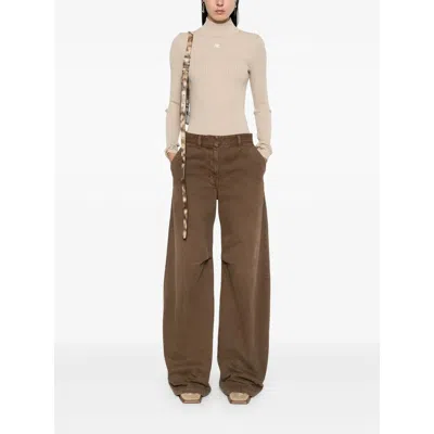 Courrèges Reedition Ribbed-knit Mockneck Sweater