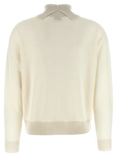 Peserico Lurex Details Turtleneck Sweater Sweaters And Cardigans White In Neutral