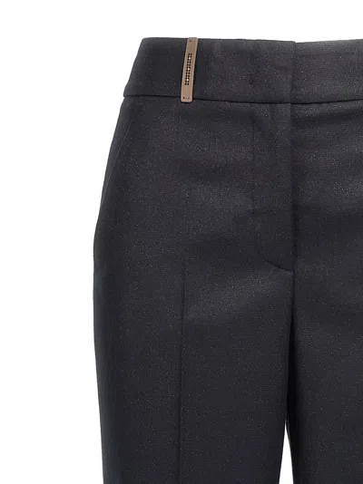 Peserico Flannel Lurex Trousers Back Pockets In Black