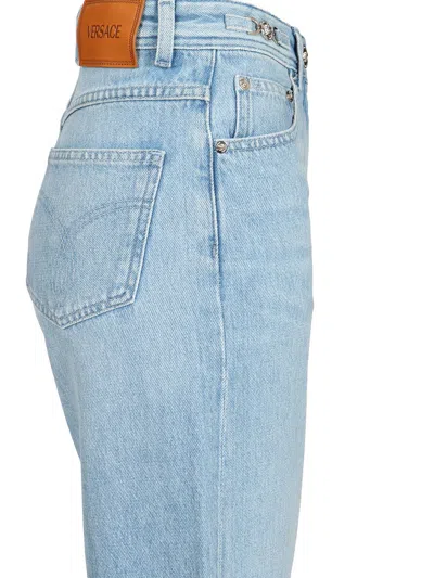 Versace Medusa Jeans Light Blue In Blue