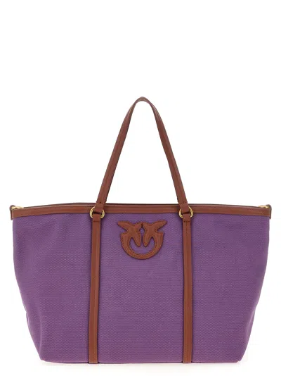Pinko Logo-patch Cotton Canvas Tote Bag
